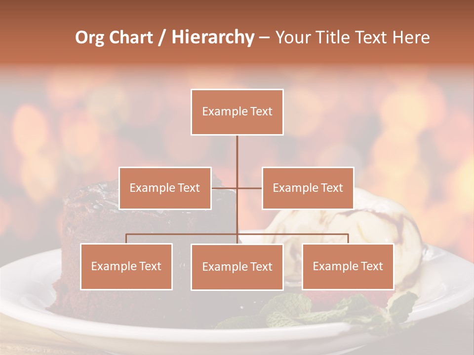 A Piece Of Cake And Ice Cream On A Plate PowerPoint Template
