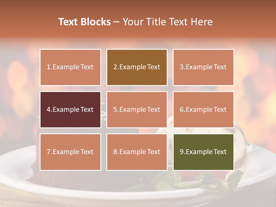 A Piece Of Cake And Ice Cream On A Plate PowerPoint Template