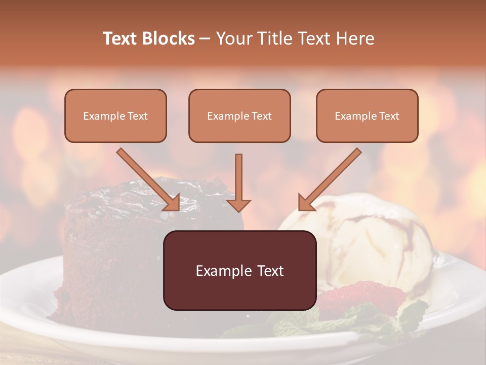 A Piece Of Cake And Ice Cream On A Plate PowerPoint Template