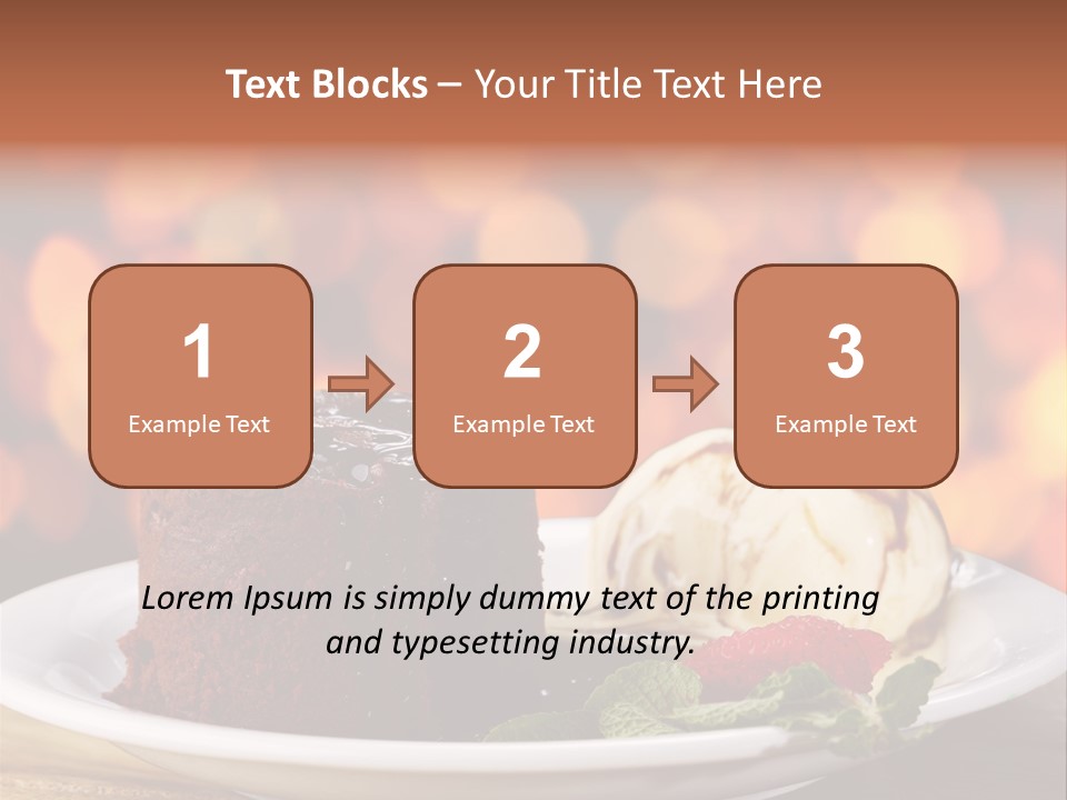 A Piece Of Cake And Ice Cream On A Plate PowerPoint Template