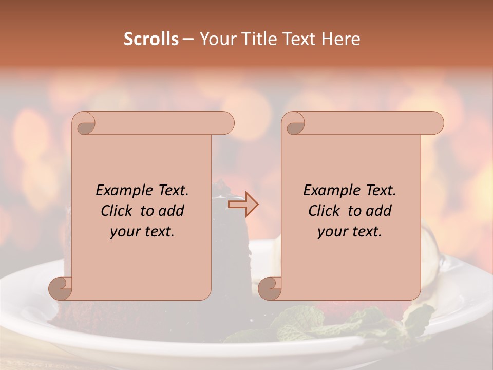 A Piece Of Cake And Ice Cream On A Plate PowerPoint Template