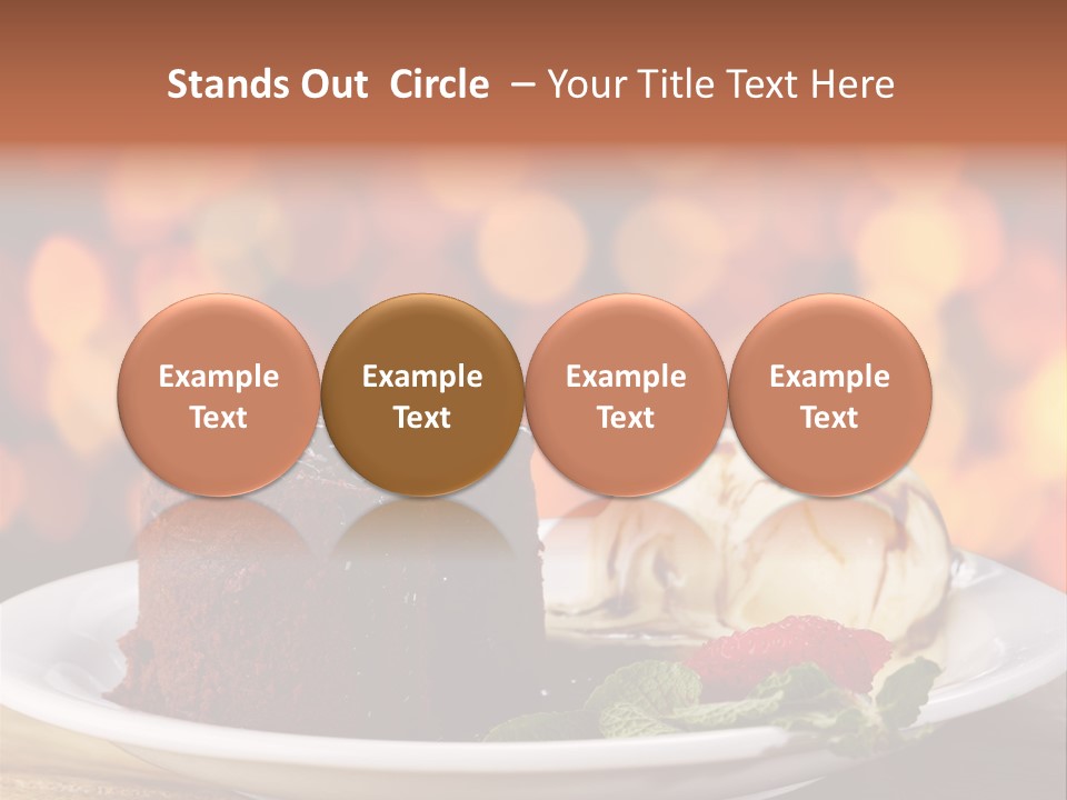 A Piece Of Cake And Ice Cream On A Plate PowerPoint Template