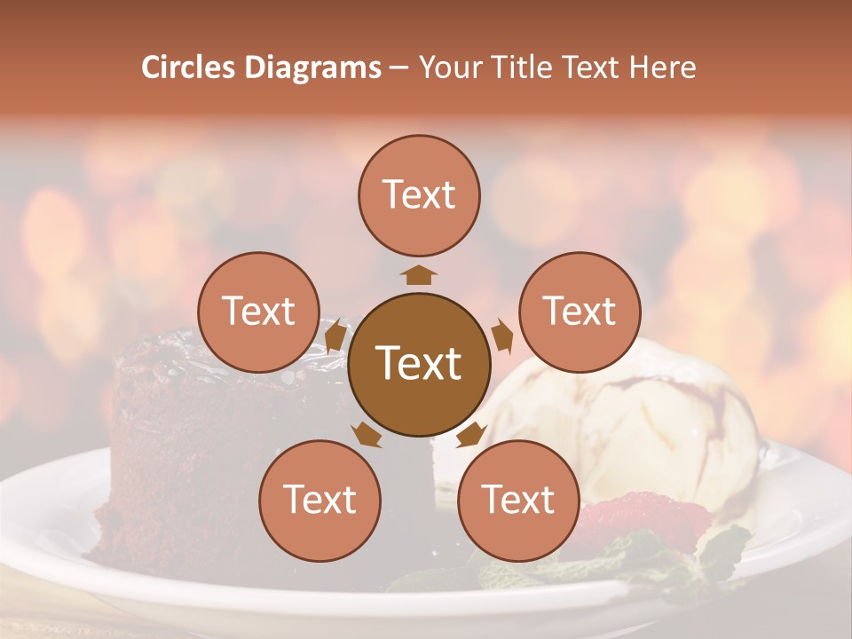 A Piece Of Cake And Ice Cream On A Plate PowerPoint Template