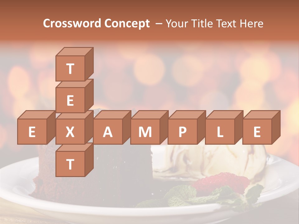 A Piece Of Cake And Ice Cream On A Plate PowerPoint Template