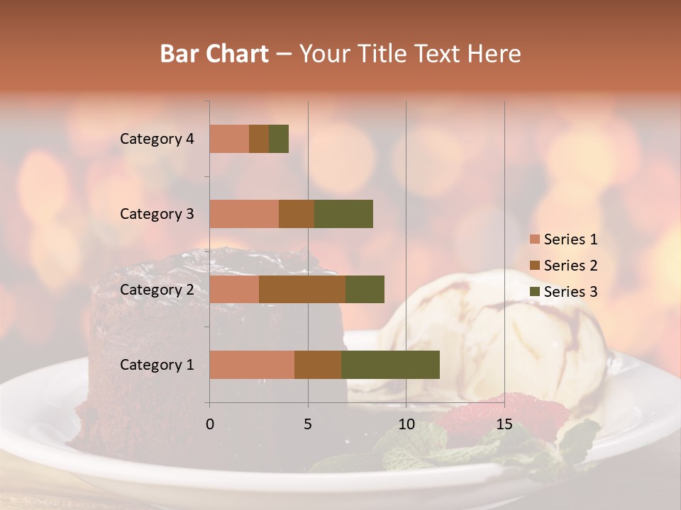 A Piece Of Cake And Ice Cream On A Plate PowerPoint Template