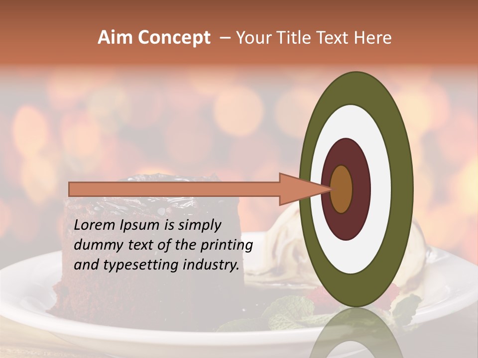 A Piece Of Cake And Ice Cream On A Plate PowerPoint Template