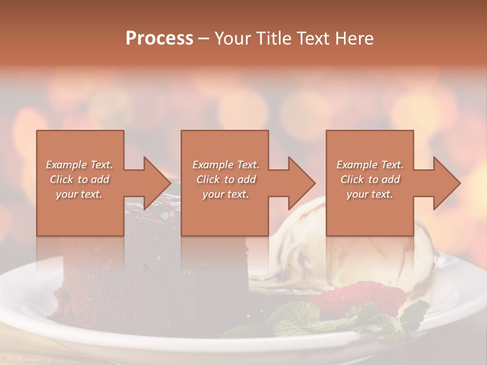 A Piece Of Cake And Ice Cream On A Plate PowerPoint Template