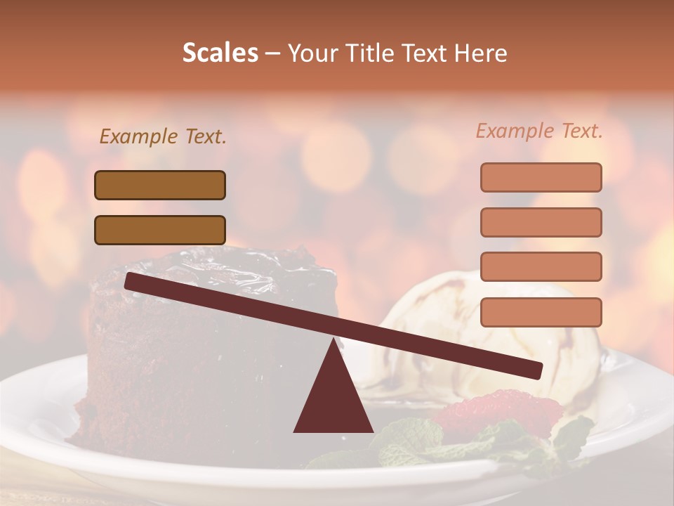A Piece Of Cake And Ice Cream On A Plate PowerPoint Template