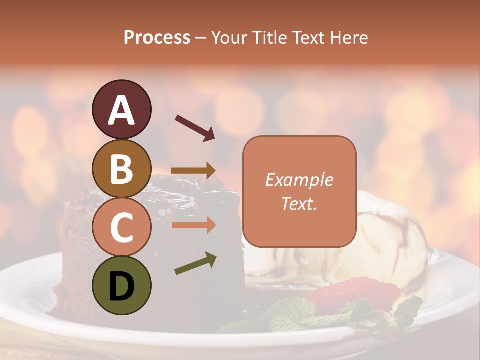 A Piece Of Cake And Ice Cream On A Plate PowerPoint Template