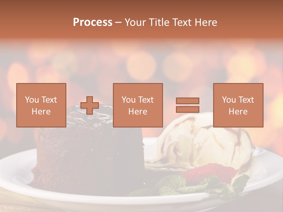 A Piece Of Cake And Ice Cream On A Plate PowerPoint Template