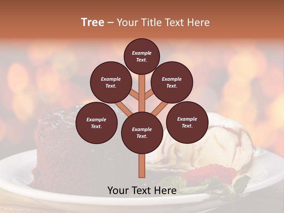 A Piece Of Cake And Ice Cream On A Plate PowerPoint Template