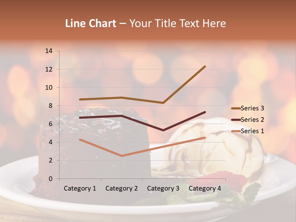 A Piece Of Cake And Ice Cream On A Plate PowerPoint Template