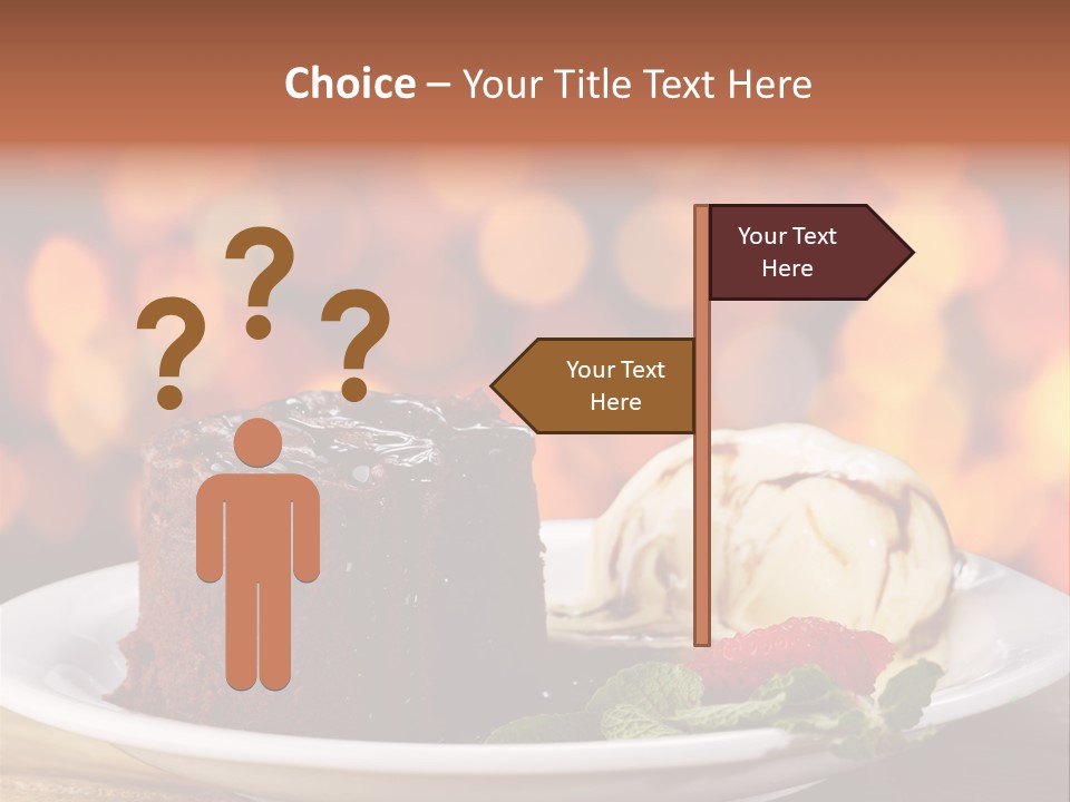 A Piece Of Cake And Ice Cream On A Plate PowerPoint Template