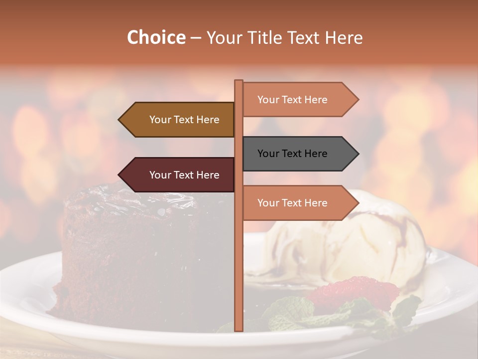A Piece Of Cake And Ice Cream On A Plate PowerPoint Template