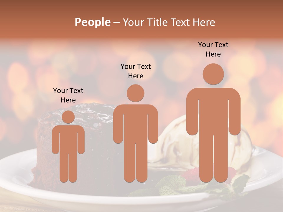 A Piece Of Cake And Ice Cream On A Plate PowerPoint Template