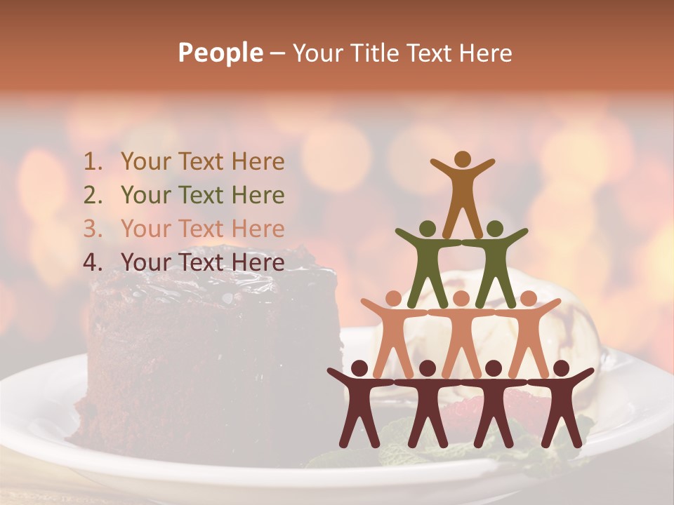 A Piece Of Cake And Ice Cream On A Plate PowerPoint Template