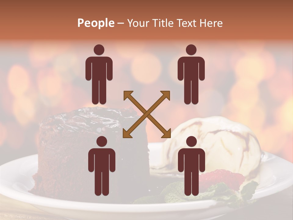 A Piece Of Cake And Ice Cream On A Plate PowerPoint Template
