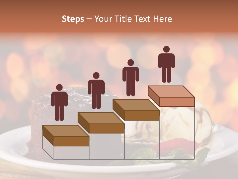 A Piece Of Cake And Ice Cream On A Plate PowerPoint Template