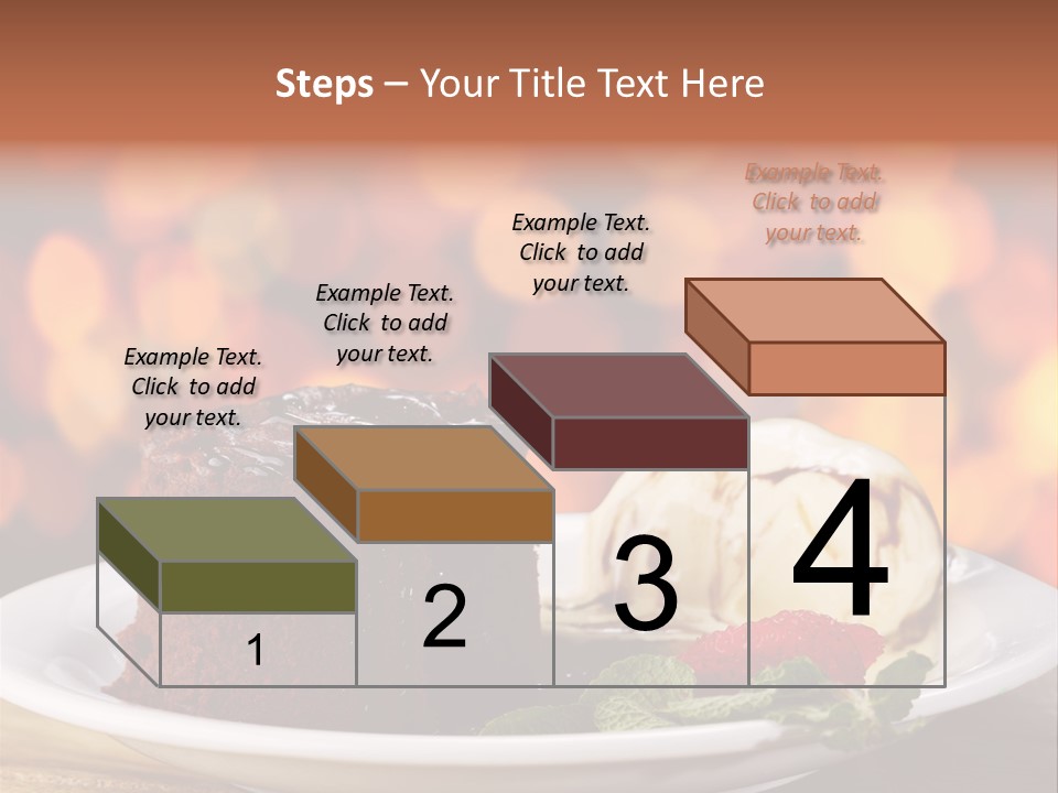 A Piece Of Cake And Ice Cream On A Plate PowerPoint Template