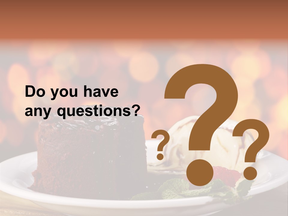 A Piece Of Cake And Ice Cream On A Plate PowerPoint Template