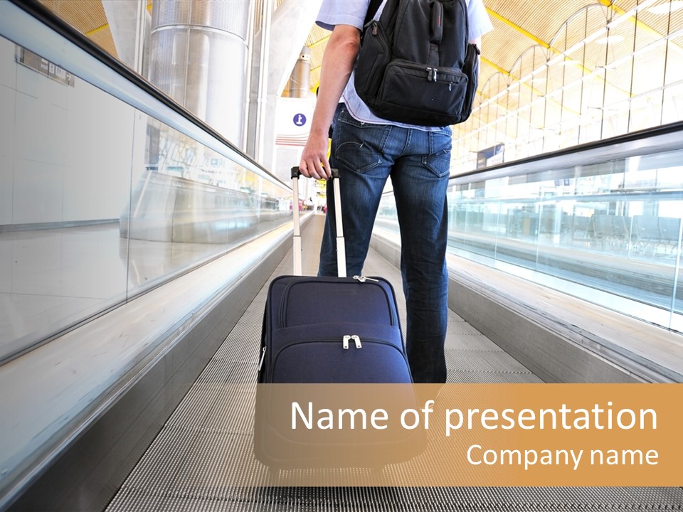 Airport Luggage Railway PowerPoint Template