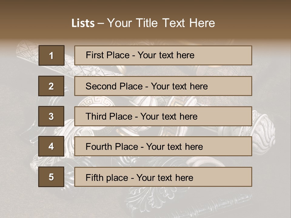 A Group Of Different Types Of Decorative Objects PowerPoint Template