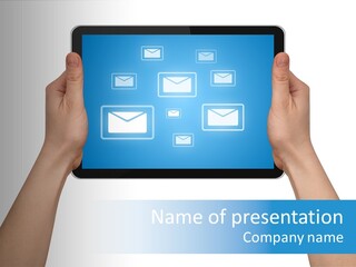 Touchscreen Input Computer PowerPoint Template