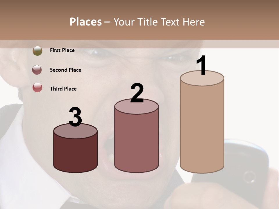 Face Caucasian Yell PowerPoint Template