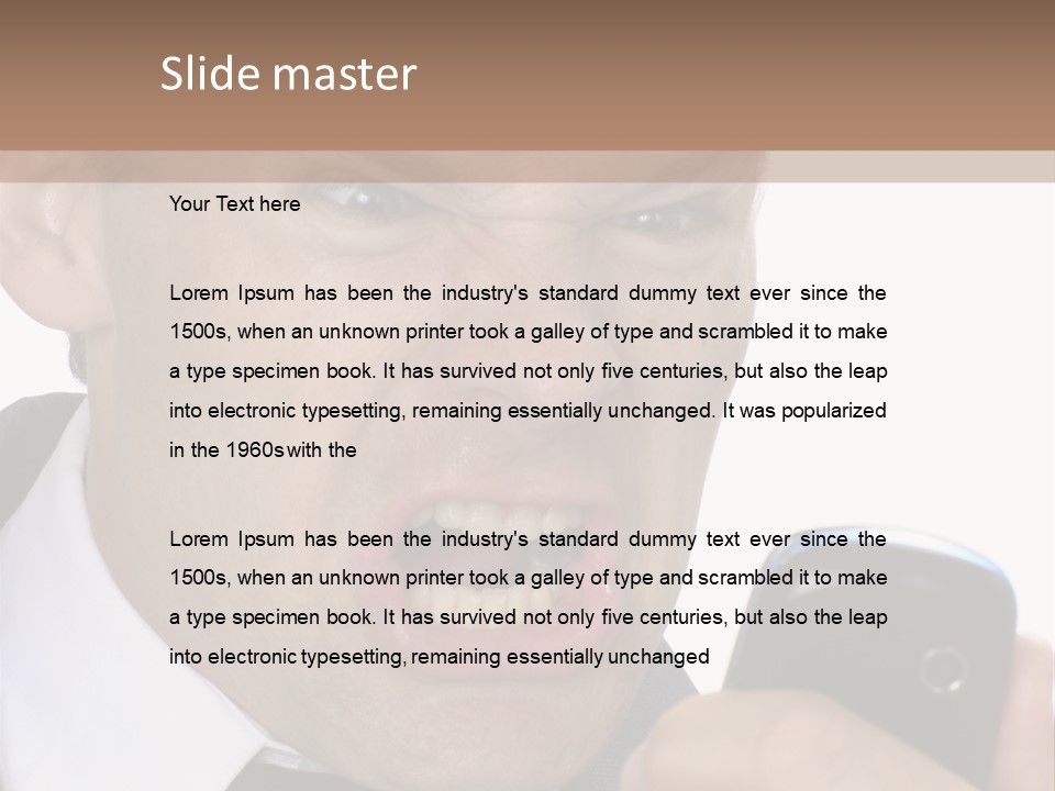 Face Caucasian Yell PowerPoint Template