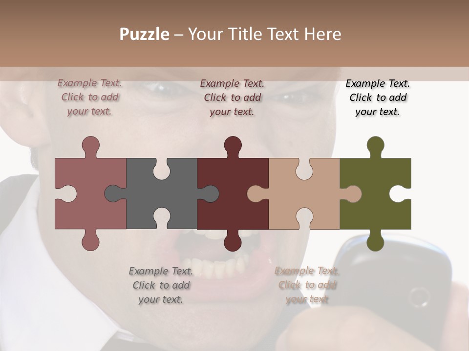 Face Caucasian Yell PowerPoint Template