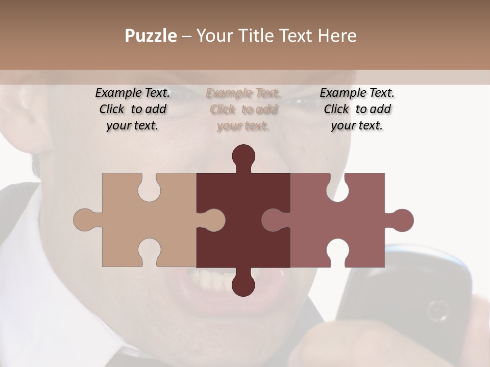 Face Caucasian Yell PowerPoint Template