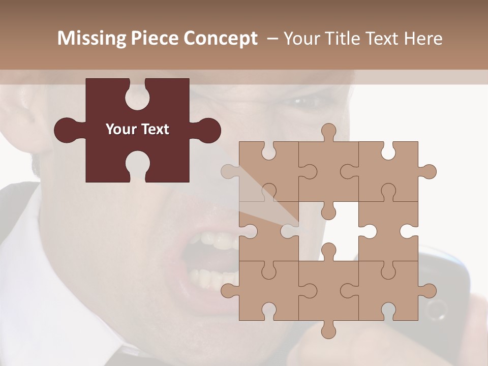 Face Caucasian Yell PowerPoint Template