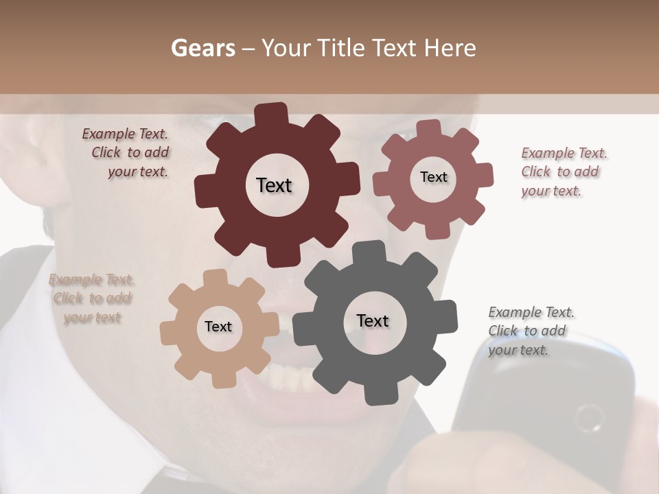 Face Caucasian Yell PowerPoint Template