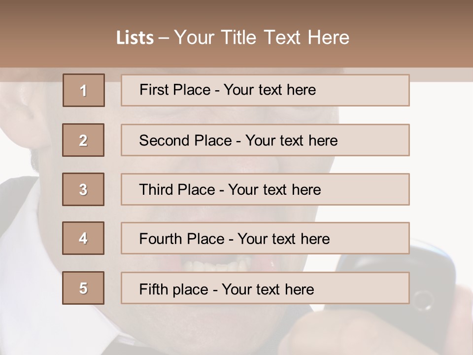 Face Caucasian Yell PowerPoint Template