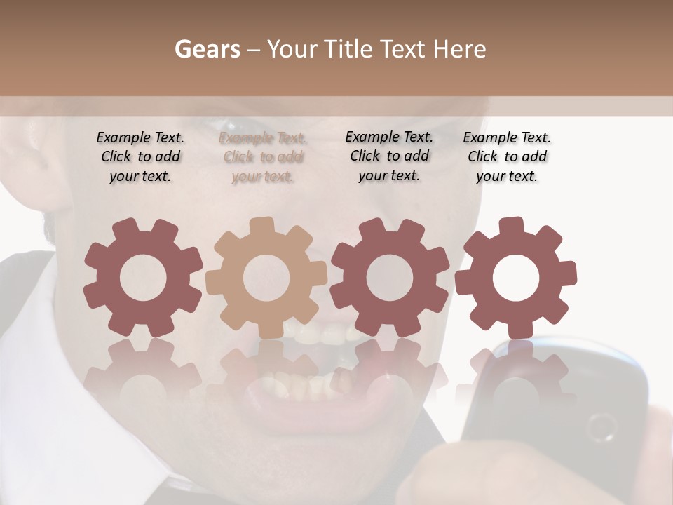 Face Caucasian Yell PowerPoint Template