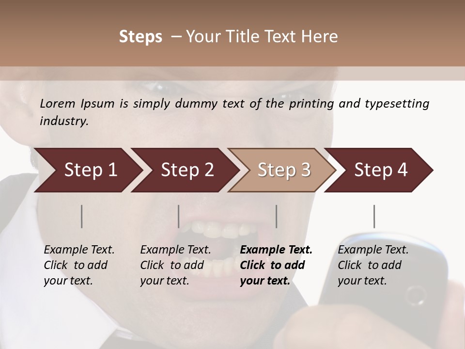 Face Caucasian Yell PowerPoint Template