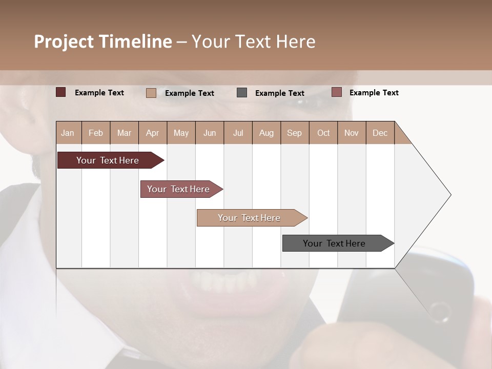 Face Caucasian Yell PowerPoint Template