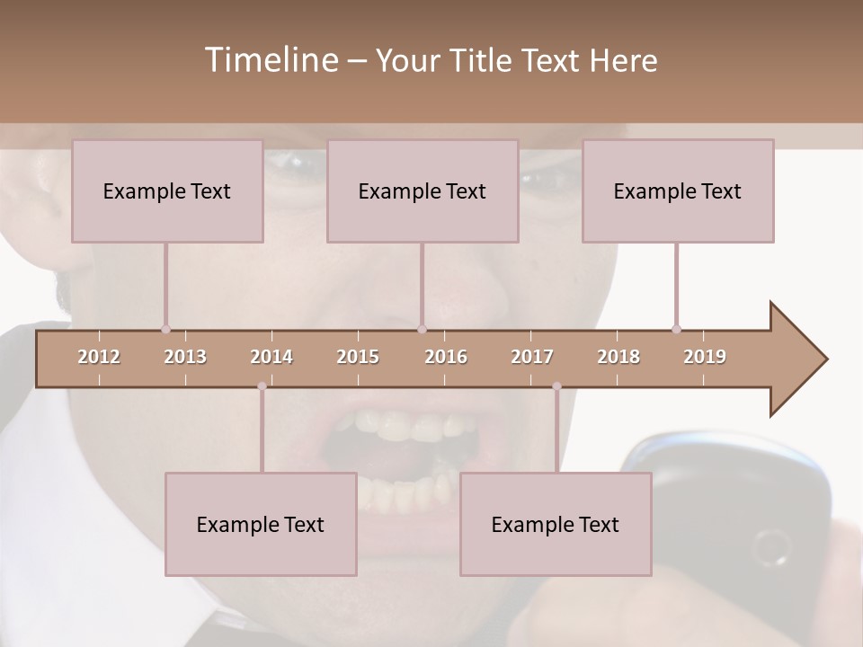 Face Caucasian Yell PowerPoint Template