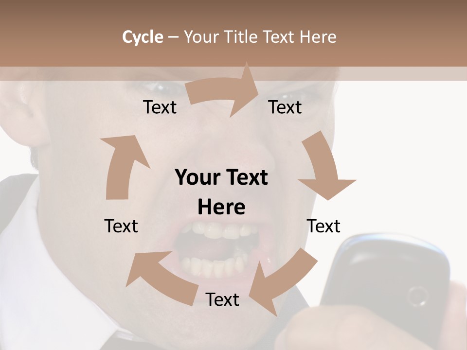 Face Caucasian Yell PowerPoint Template