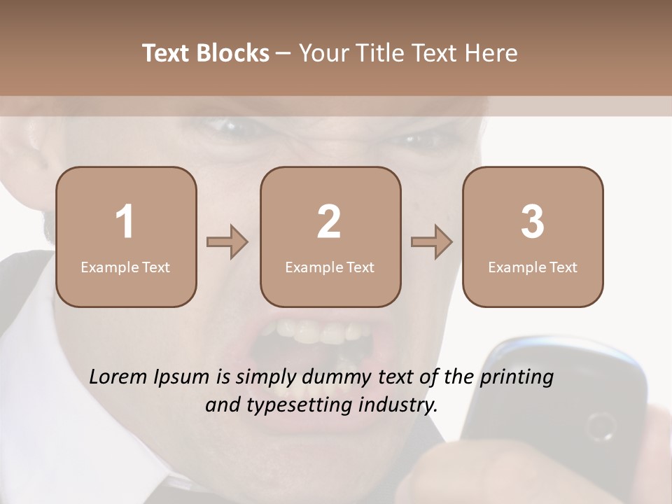 Face Caucasian Yell PowerPoint Template