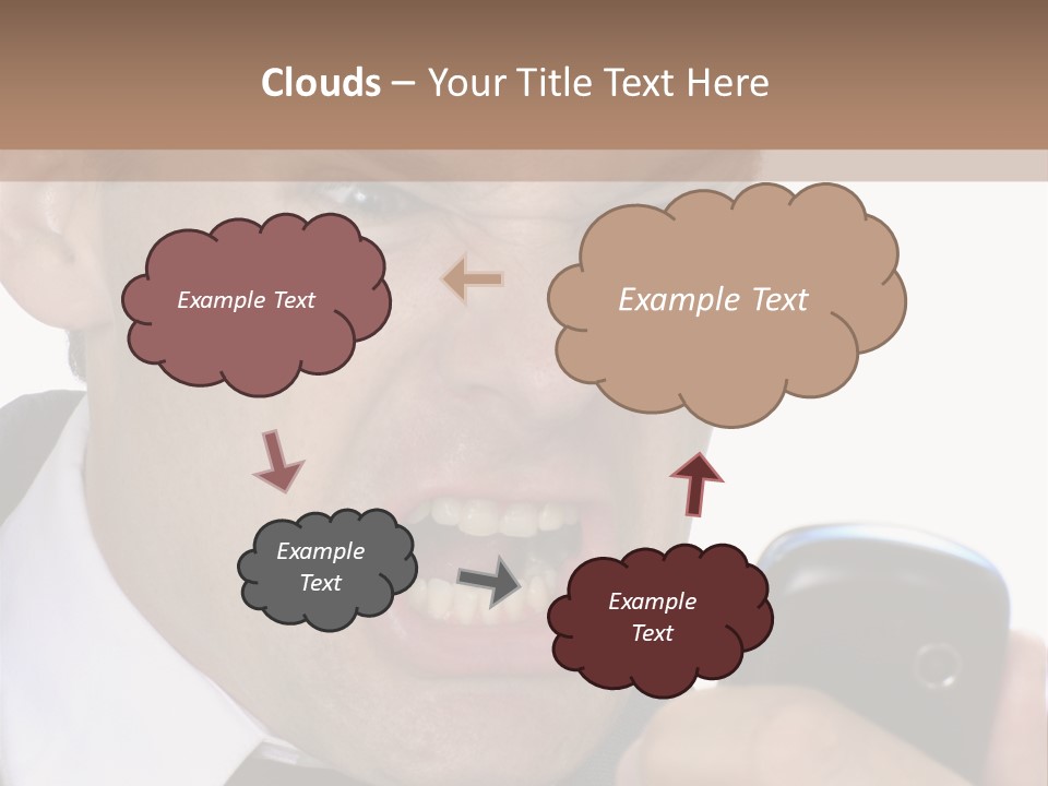 Face Caucasian Yell PowerPoint Template