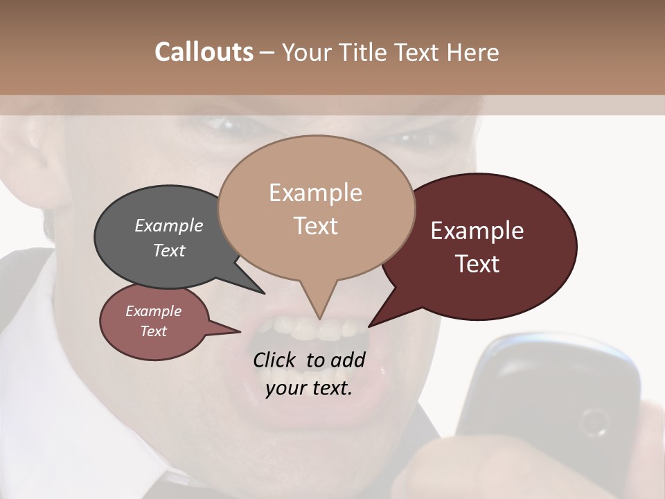 Face Caucasian Yell PowerPoint Template