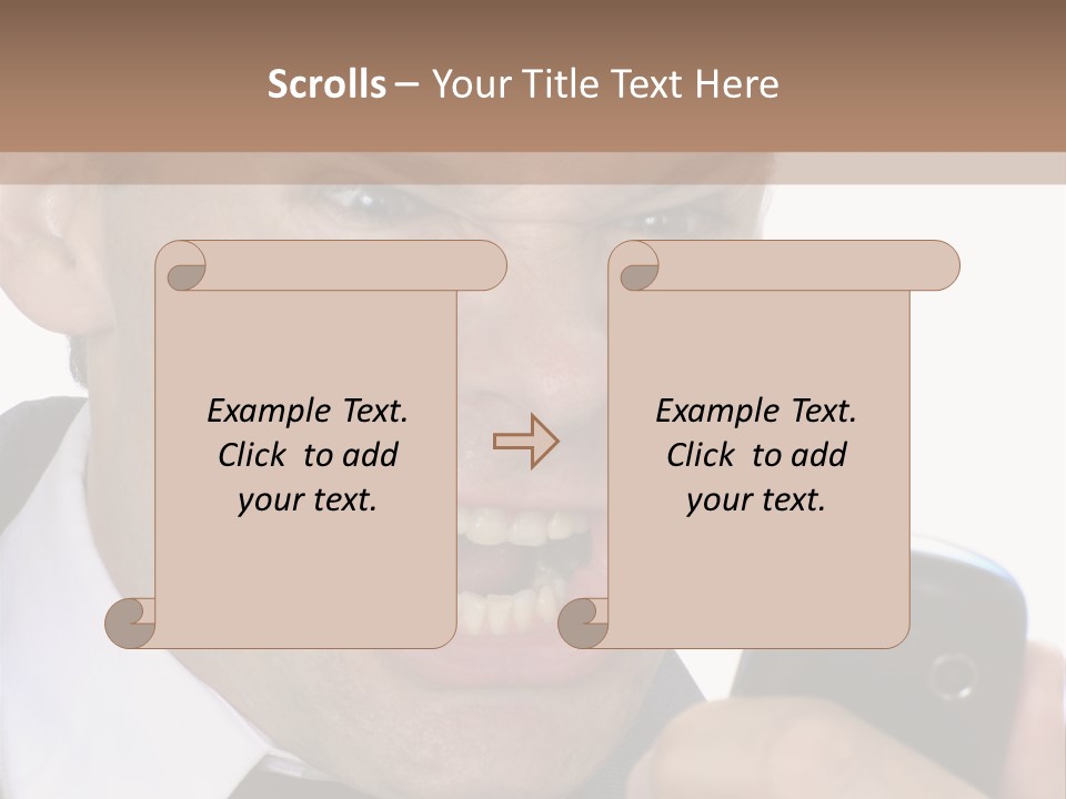Face Caucasian Yell PowerPoint Template