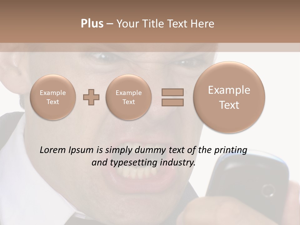 Face Caucasian Yell PowerPoint Template