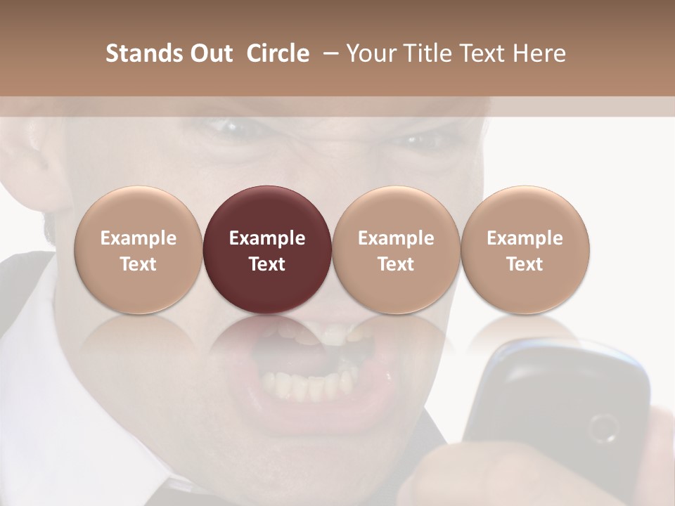 Face Caucasian Yell PowerPoint Template