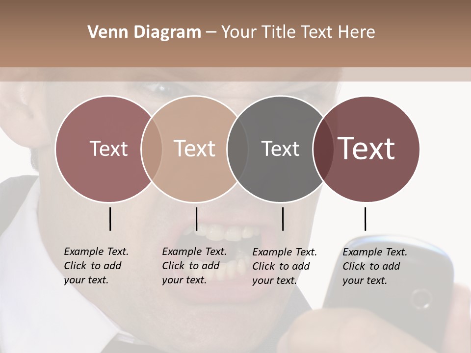 Face Caucasian Yell PowerPoint Template