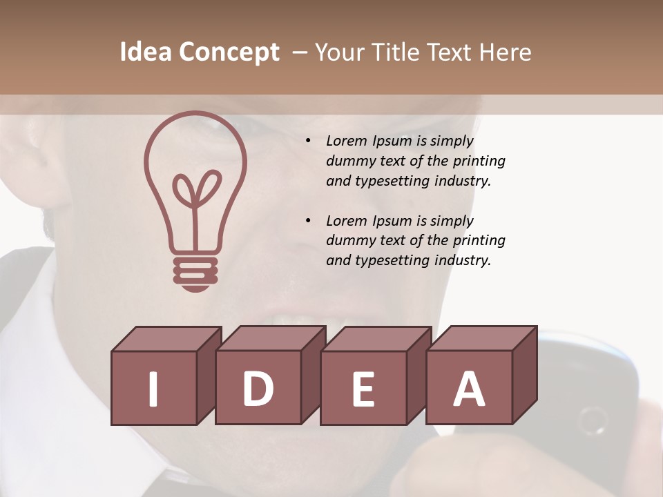 Face Caucasian Yell PowerPoint Template