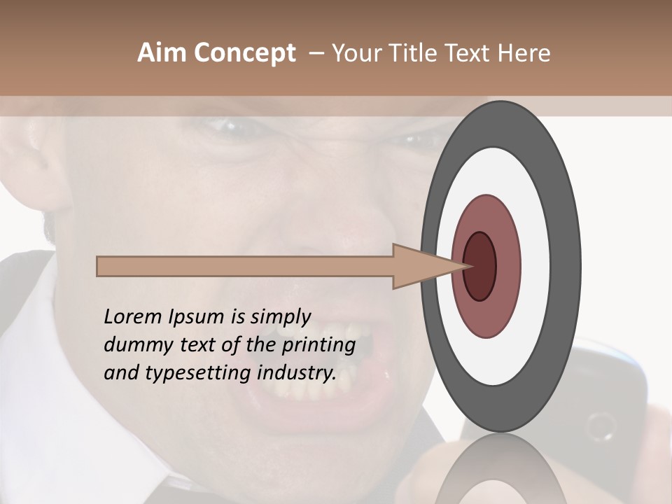 Face Caucasian Yell PowerPoint Template