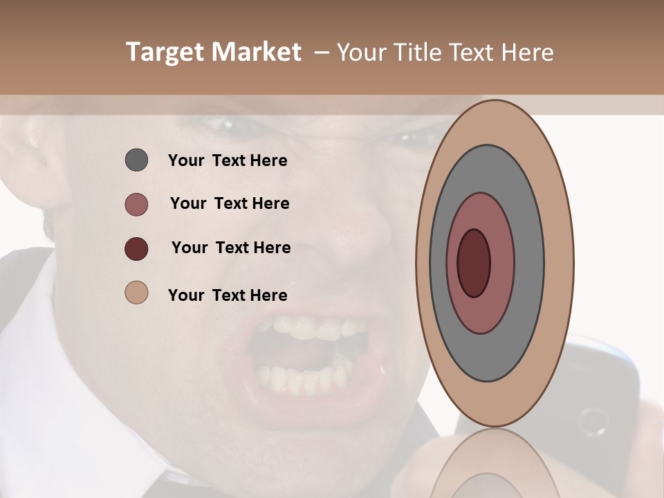 Face Caucasian Yell PowerPoint Template