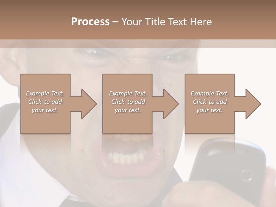 Face Caucasian Yell PowerPoint Template